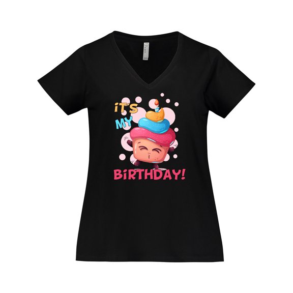 Inktastic It's My Birthday Women's Plus Size V-Neck T-Shirt