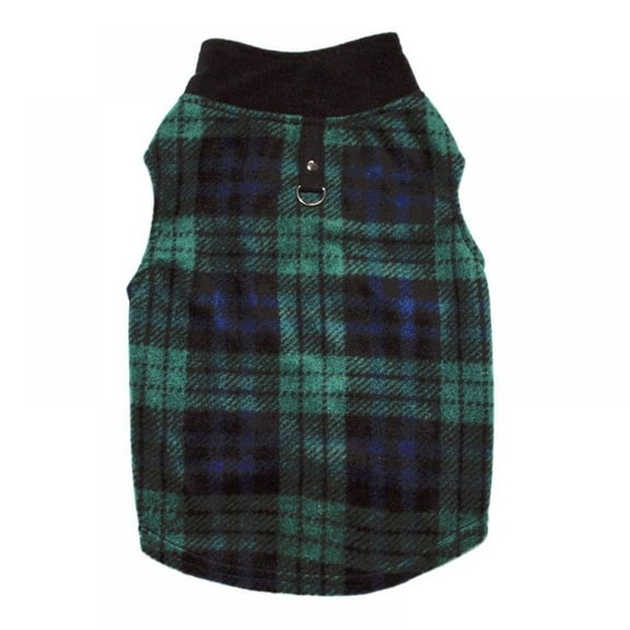 GOODLY Dog Sweater, Plaid Dog Fleece Vest, Soft Comfortable Pet Pajamas, Warm Winter Dog Shirt, Cold Weather Coat Jacket Pet Clothes for Small & Medium Dog Breeds
