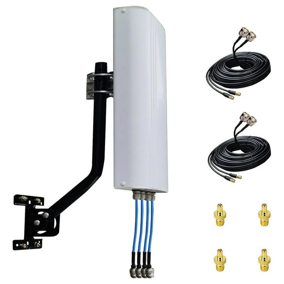 4x4 MIMO Outdoor Panel Antenna for 4G LTE & 5G Routers, 698–4000MHz with Mounting Kit