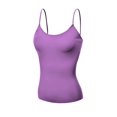 thumbnail image 5 of Basic Women Camisole Cami Built-In Shelf Bra Adjst Strap Tank Top - Junior Size, 5 of 6