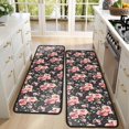 thumbnail image 4 of Kitchen Rugs Sets Of 2,Pioneer Flower Floral Print Pattern Anti Fatigue Kitchen Mat Rugs Non Slip Washable,Decorative Kitchen Floor Mats for Kitchen,Sink,Laundry,17"x47"+17"x47", 4 of 5