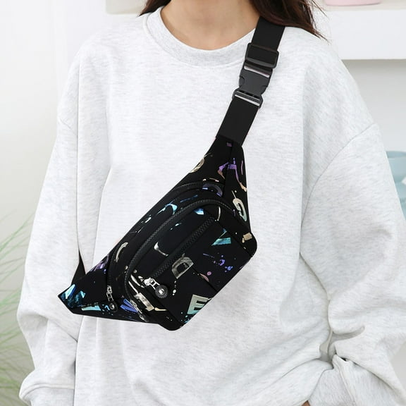 Messenger Bag Crossbody Running Pack with Adjust Running Belts and 2 Zippers Pockets for Women and Men Workout Travelling Jogging Cycling Hiking Waist Pack Sling Bag