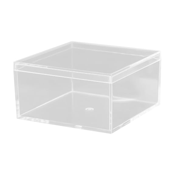 dgysar 6x6x6in Clear Acrylic Square Box Transparent Packaging Case with Earth Cover for Toys Candy Collectibles C 7.5*7.5*4cm