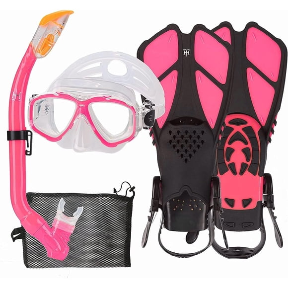 Set de Snorkel HH HHAO SPORT para Niños Antifugas con Aletas 5-14 años