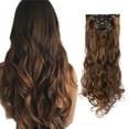 thumbnail image 1 of CNKOO Extensions de Cheveux Synthétiques à Clip Pleine Tête 8 Pcs 18 Clips Postiche Long Bouclé Droit, 1 of 5