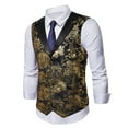 thumbnail image 3 of Delliss Men's Top Party Formal Sleeveless Coat Men's Lapel Vest, 3 of 8