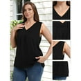 thumbnail image 4 of Valcatch Womens Plus Size Tops Summer Sleeveless V Neck Casual Loose Tunic Blouses Office Work Shirts, 4 of 8