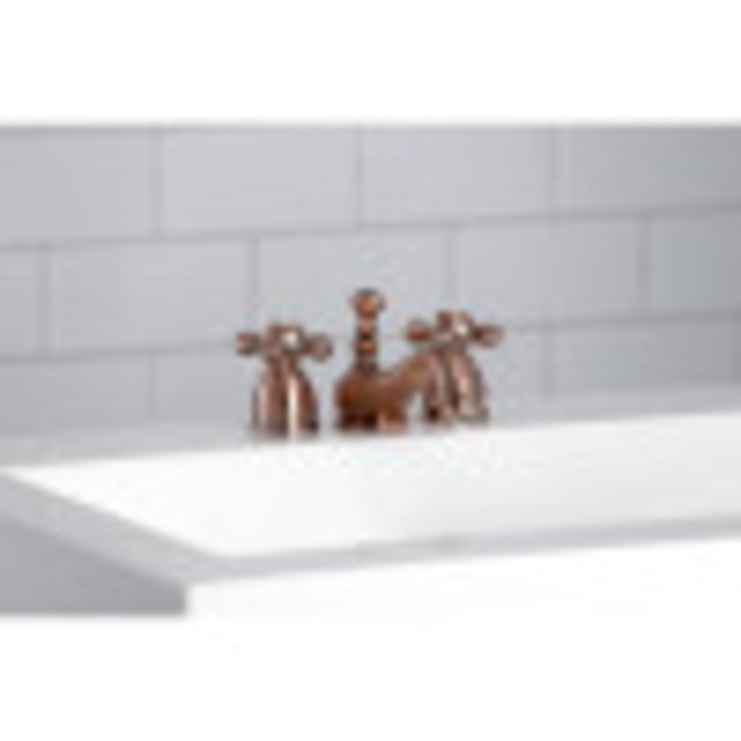 Kingston Brass KS395AXAC Restoration Mini-Widespread Bathroom Faucet, Antique Copper