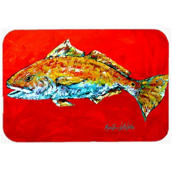 15 x 12 in. Fish - Red Fish Red Head Glass Cutting Board - Large