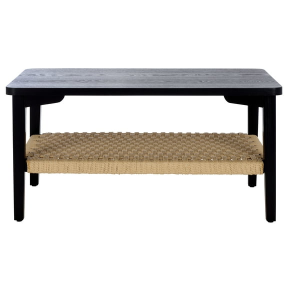 Safavieh Dino Glam 1 Shelf Ash Veneer Coffee Table, Black