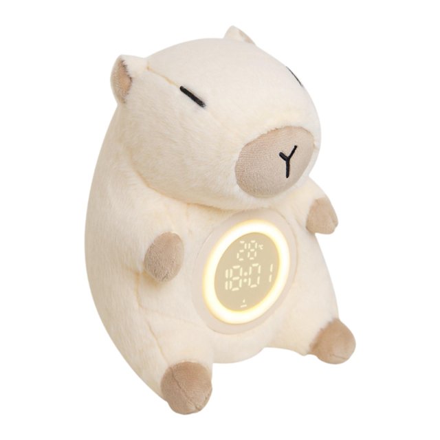 Despertador de peluche Gloria con forma de Capybara luz nocturna para niños