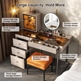thumbnail image 5 of Lartis Vanity Desk with Mirror and Lights | Makeup Vanity Table with Stool Dressing Table with Drawers Vanity with Lighted Mirror and Side Cabinet for Bedroom, 5 of 13