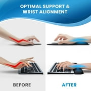 Everlasting Comfort Mouse Pad with Keyboard Wrist Rest Ergonomic Memory Foam Desk Cushion for Carpal Tunnel, Black