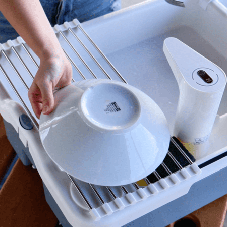 Mighty Sink Portable Sink: Patented Wash Station with Electronic Faucet | 2 Gallons | Easy Setup | Indoor & Outdoor Use | Ideal for Dishwashing, Camping Hygiene, Gardening, Pottery & More