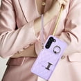 thumbnail image 6 of Phone Case for Samsung Galaxy S21 Plus S21+ 5G Wallet Cover with Screen Protector and Ring Stand Credit Card Holder Slot Crossbody Strap Cell S21+5G S21plus 21S + S 21 21+ G5 Women Girls Men Purple, 6 of 13