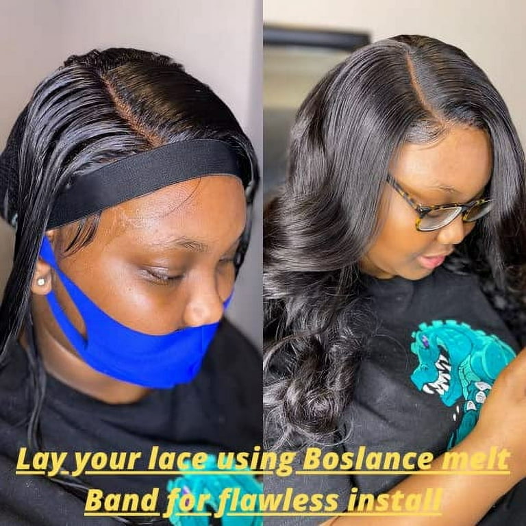 Elastic Band for Lace Frontal Melt, 2 Pcs Wig Band Adjustable Lace Melting  Band for Wig Edge, Edge Wrap to Lay Edges,Hair Wrap Strips Non Slip, Wig  Band (2 Bands with 1