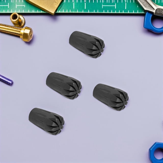 HINTRMENT 8 Pcs Embouts de Canne de Marche Randonnée Randonnée Protecteurs de Pointe de Canne avec Caoutchouc Antidérapant et Joint en Métal Noir