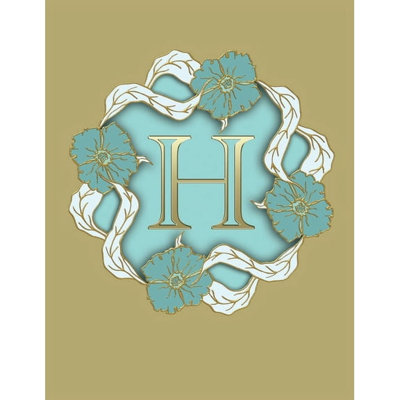 H: 100 Pages 8.5" X 11" Monogram Notebook College Ruled Line Paper, (Paperback)