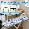 thumbnail image 4 of Ironing Board Cover and Pad, Standard Size 15x54, Scorch Resistant Thick Padding, Elastic Edge & 4 Fasteners, Blue Floral, 4 of 8