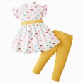 thumbnail image 5 of UngA Toddler Girl Clothes Kid Spring Summer Outfit Ruffle Sleeve Shirt Top Solid Pants Fall Clothing Set 3-4 Years,Yellow, 5 of 7