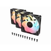 CORSAIR RS120-R ARGB 120mm PWM Reverse Fans Triple Pack – Reverse Fan Blade – Eight Vibrant RGB LEDs – Magnetic Dome Bearing – Daisy-Chain 4-Pin PWM and +5V ARGB Connections