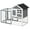 Grey and White, variant on Resenkos Rabbit Hutch, Duck Cage Hutch,Rabbit Coop,Indoor Rabbit Enclosure, 48" Weatherproof Wooden Rabbit Hutch, with Slanted Asphalt Roof - Grey