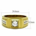 thumbnail image 2 of 5x5mm Round Cut CZ Center Two Row Side Stones Gold IP Stainless Steel Mens Ring - Size 11, 2 of 4