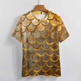 thumbnail image 3 of Mermaid Fish Scales Womens Tops Women's Fashion Casual Short Sleeve Flower Print Round Neck Pullover Top Blouse, 3 of 6