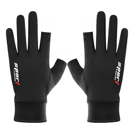 

Fovolat Sun Protection Gloves|UV Protection Summer Sunblock Two Half Fingers Gloves|Nonslip Breathable Touchscreen Gloves for Driving Riding