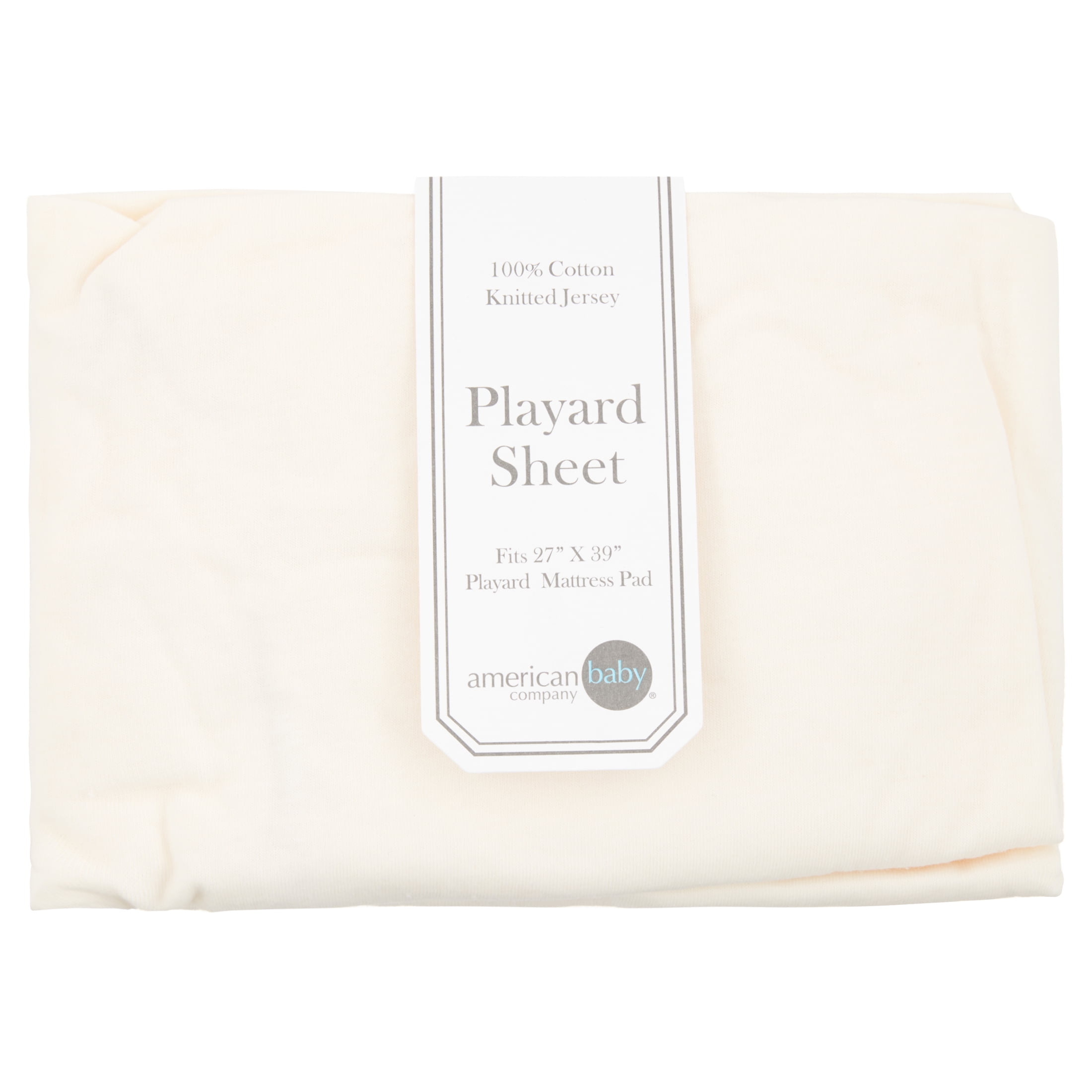 American Baby Company 100% Natural Cotton Fitted Pack and Play Sheet 39 inch x 27 inch