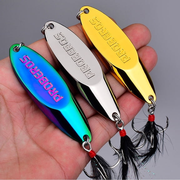 5PCS 3g-60g Metal Spoon Jigging Fishing Lure with Treble Hook for Trout Bass