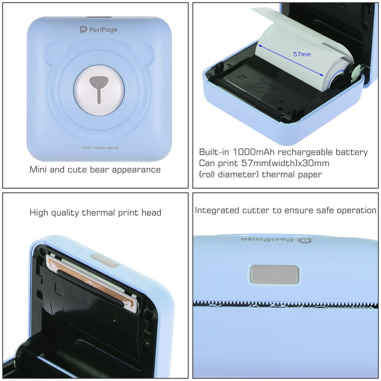 PeriPage A6 Mini Pocket Printer HD 304DPI Wireless BT Thermal