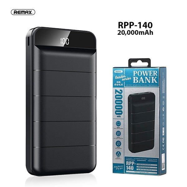 REMAX RPP-140 Batterie externe double USB 20000mAh 5V-2A Noir