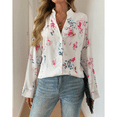 thumbnail image 4 of SOMER Button Down Shirts for Women Blouses for Women Dressy Casual V Neck Silky Printed Wrinkle-Resistant Long Sleeve Tops Trendy Early Fall Fashion 2025, 4 of 8