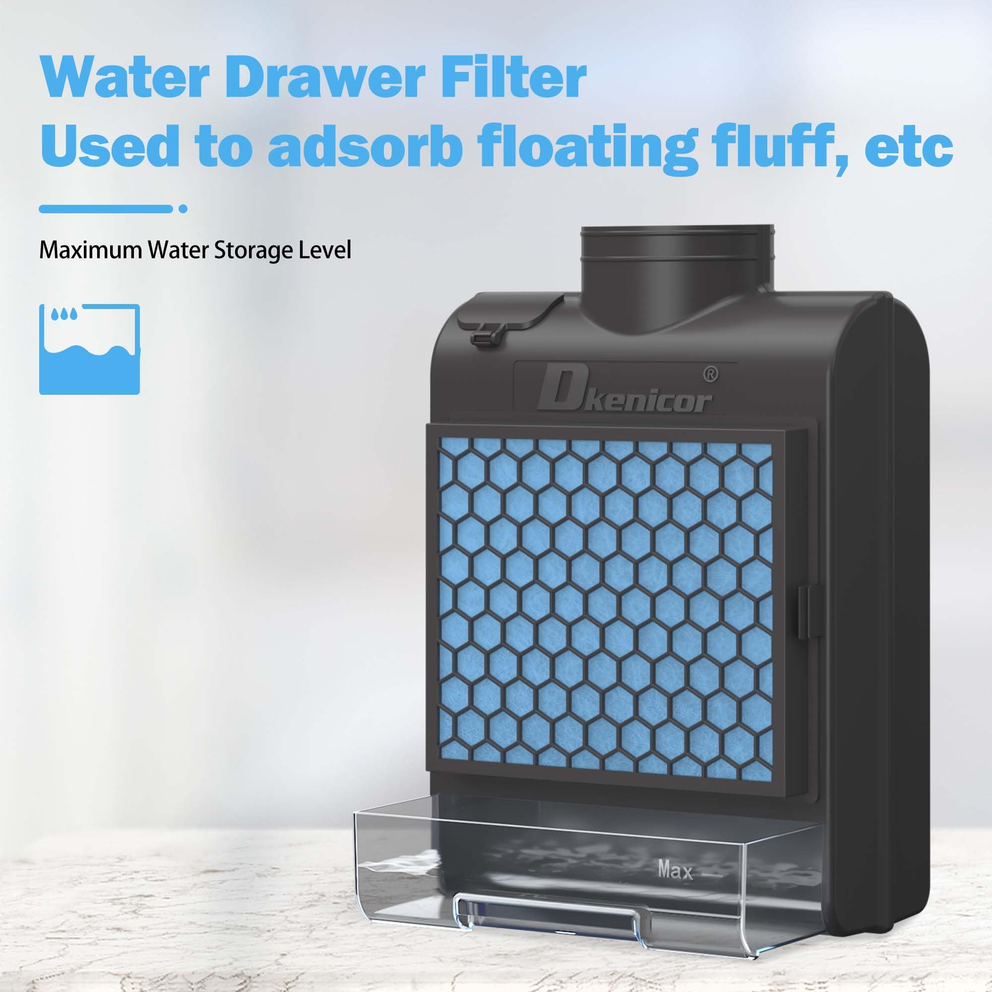 Gewna 3-in-1 Indoor Dryer Vent Kit with Water Drawer System and 10 Pcs Polyester Filters, for Electric Clothes Dryers (Vent Horse Include) Black