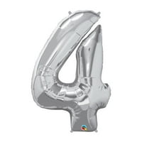 Way to Celebrate 41" Number 4 Silver Balloon