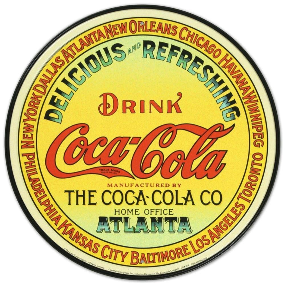 Retro Delicious & Refreshing Atlanta Coke Drink Coca-Cola 5¢ Tin Sign 