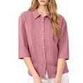 thumbnail image 4 of BSDJILFG 3/4 Sleeve Lightweight Shirts for Women Casual Button Down V-Neck Collared Loose Fit Office Work Blouse 2026, 4 of 9
