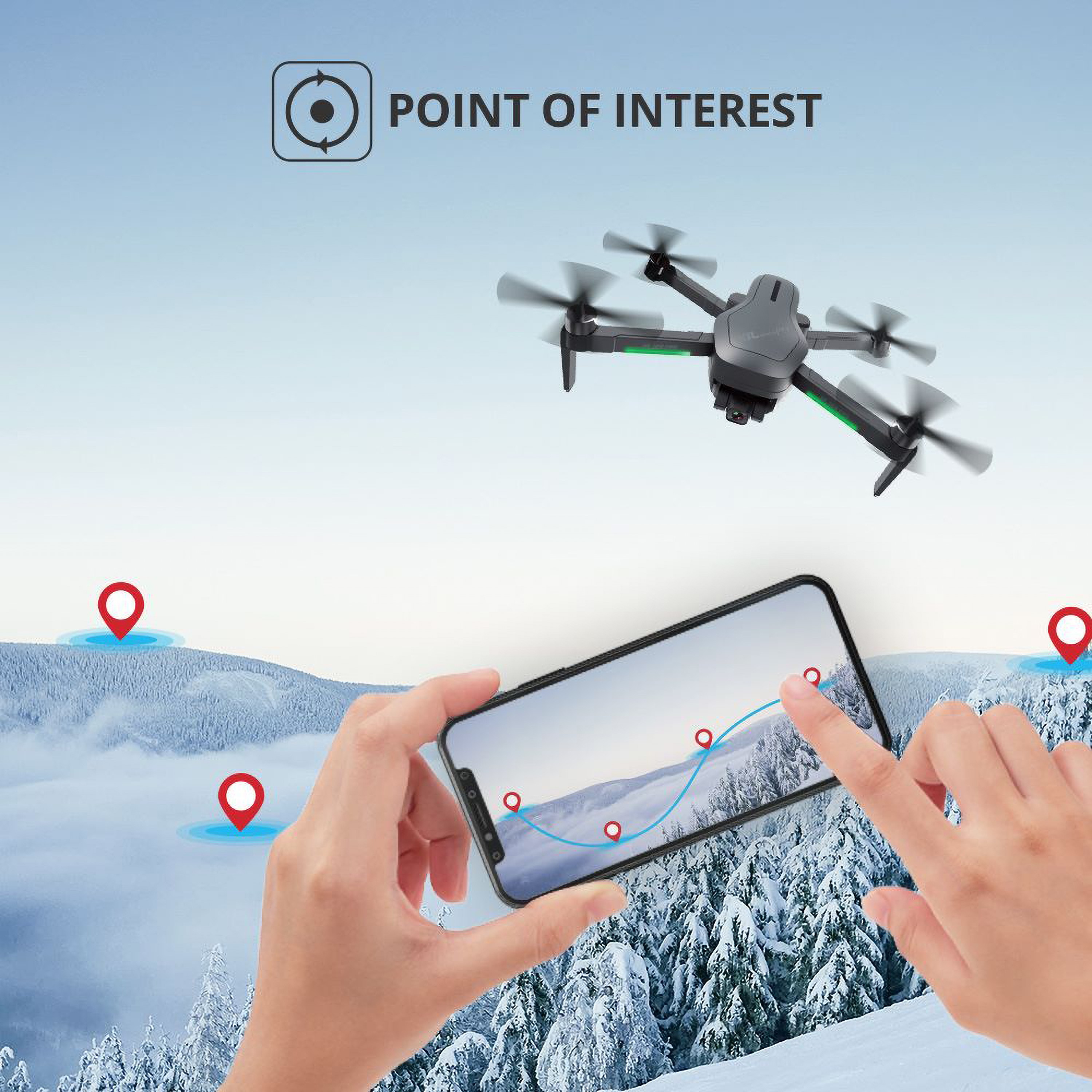 Holy Stone Foldable GPS Drone 4K FHD Camera 2 Axis Anti-Shake Gimbal Drone for Beginners with Brushless Motor 5G Wi-Fi Transmission, Black