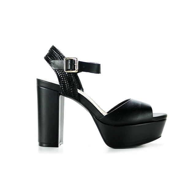 Sandalia Tacon de plataforma alto Mujer Flexi Piel 103703 Negro Flexi Piel