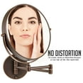 thumbnail image 5 of OVENTE 9" Wall Mount Makeup Mirror, 1X & 10X Magnifier, Adjustable Spinning Double Sided Round Reflection, Extend, Retractable & Folding Arm, Bathroom & Vanity Décor, Antique Bronze MNLFW90ABZ1X10X, 5 of 10