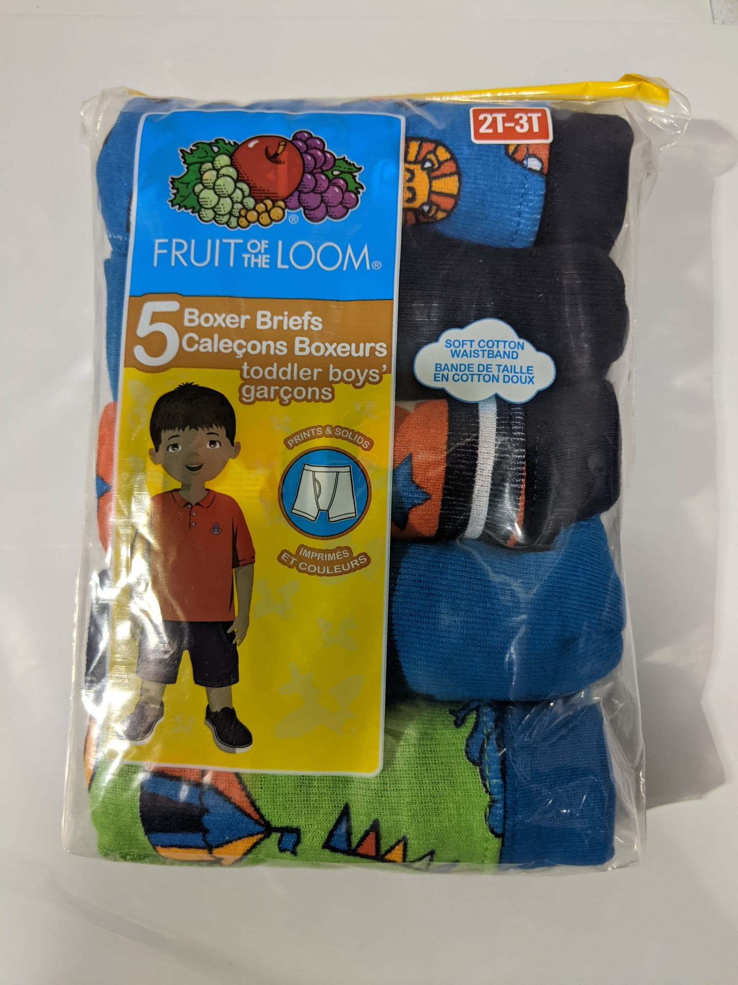 Fruit Of The Loom Boys Boxer Briefs 5 Pack 2T/3T
