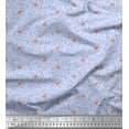 thumbnail image 1 of Soimoi Blue Georgette Viscose Fabric Fox & Geometric Kids Print Fabric by the Yard 44 Inch Wide, 1 of 3