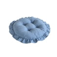 thumbnail image 3 of Steadline Round Chair Cushion,Ruffled Edge Tufted Seat Pad With Anti Slip Base,Soft Padded Chair Mat For Dining Furniture Bedroom Vanity Window Stool And Household Indoor Decoration(Blue), 3 of 7