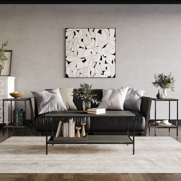 Castle Place Elegance 3- Pieces Coffee Table Set, Grey