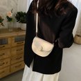 thumbnail image 3 of Casual dating handbag fashion contrast color shoulder bag PU leather crossbody bag - creamy white, 3 of 5