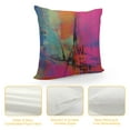 thumbnail image 4 of JEUXUS  Art Abstract Throw Pillow Case Cushion Covers Bright Fuchsia, Magenta, Pink, Red, Yellow, Green and Blue  for Couch Bed Sofa Car Waist, 4 of 5