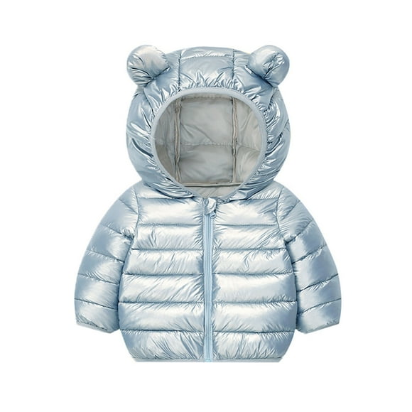 Kids Winter Hooded Jacket with Fleece Lining for Boys and Girls, Warm Zip Up Coat Padded Outerwear, Toddler Cold Weather Windproof Coat toddler outerwear