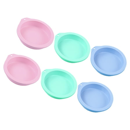 TABLZONE Muffin Top Pan Silicone Mini Cupcake Molds Assorted Color 6Pcs
