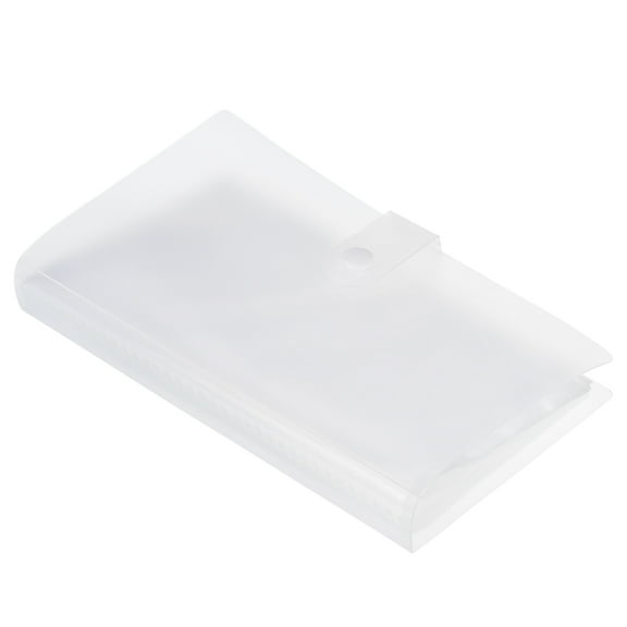 Uxcell Plastic Business Card Holder Portable Binder Book Name Cards Organizer Clear 1Pack